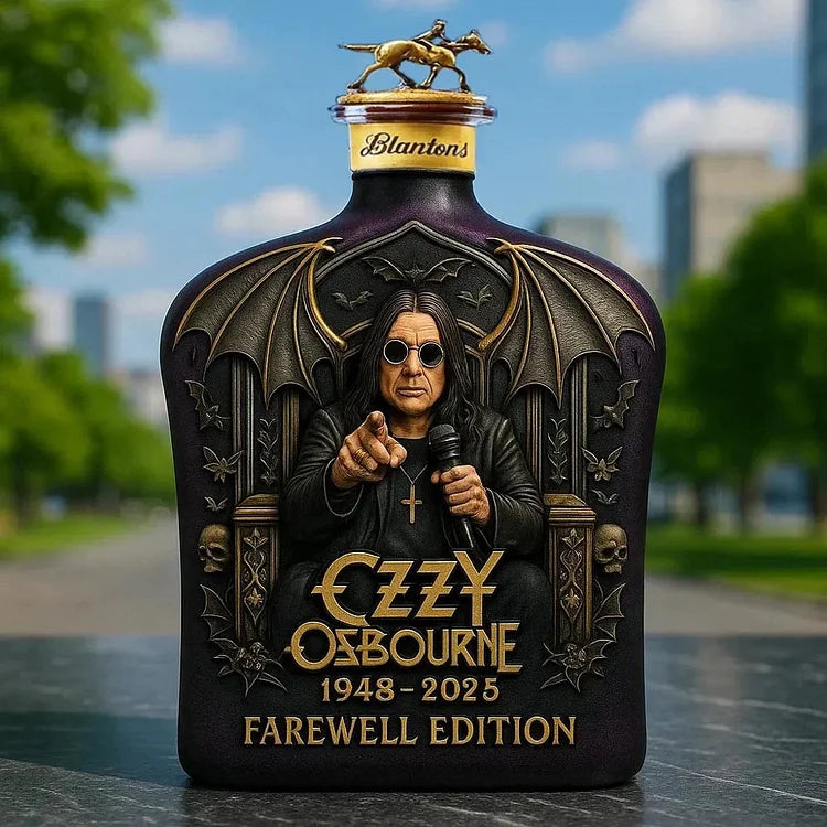 Edição limitada de garrafas de whisky Ozzy Osbourne em vidro embossado - 5