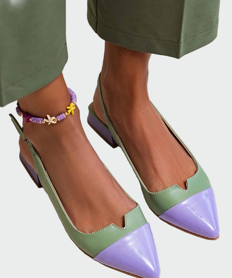 Karolína Elegantes Balerinas Pontiagudas com Faixa Traseira