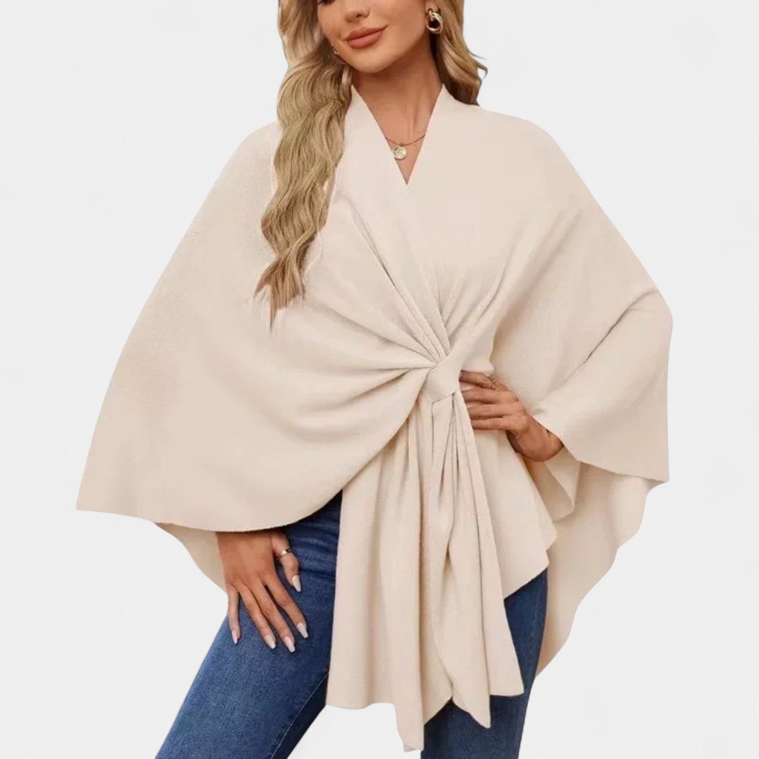 Daniela – Poncho elegante e fluido com nó