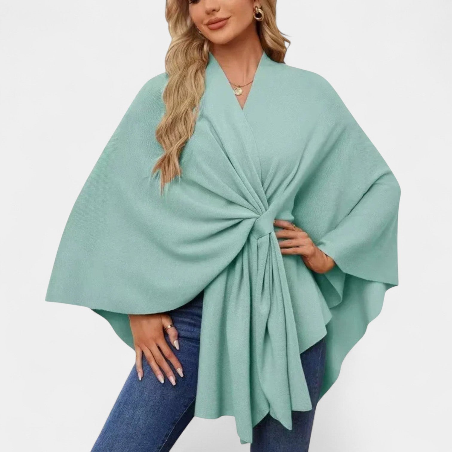 Daniela – Poncho elegante e fluido com nó