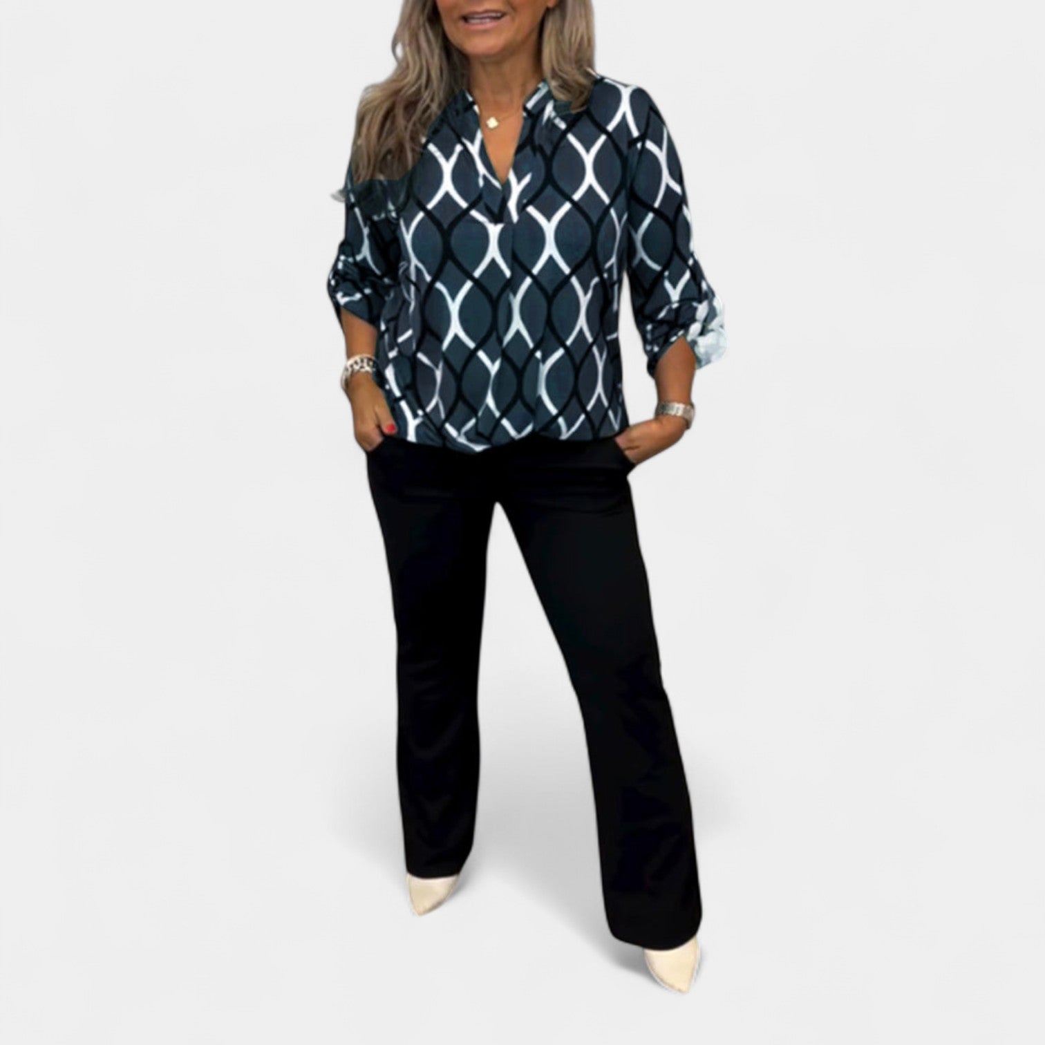 Petra – Blusa com padrão gráfico