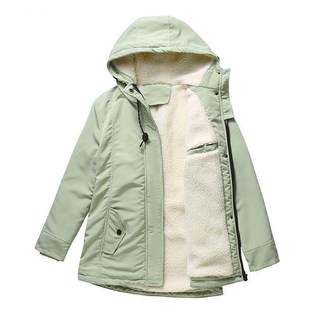 Anita - Casaco de Inverno Grosso com Capuz e Forro Almofadado para o Calor Inverno