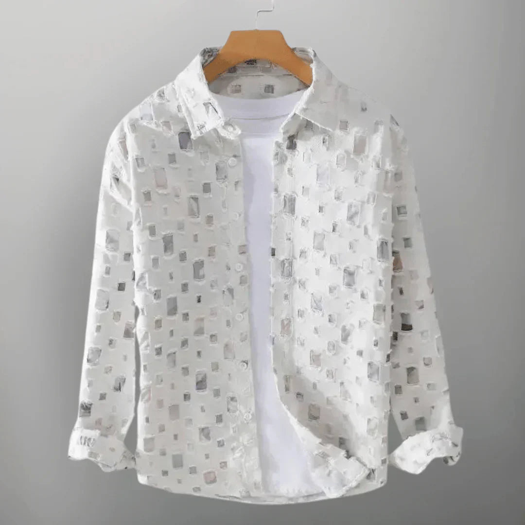 Tomáš – Camisa de Mosaic com Colarinho para Homens