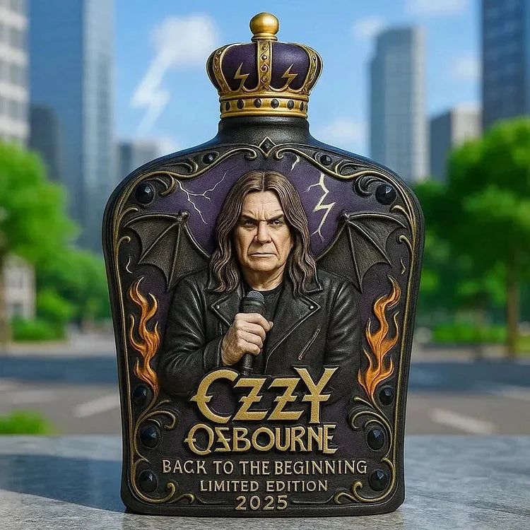 Edição limitada de garrafas de whisky Ozzy Osbourne em vidro embossado - 5