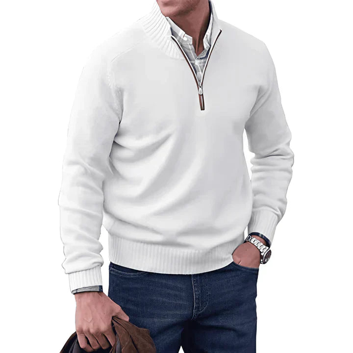 Lukáš – Pullover Masculino com Meio Zíper