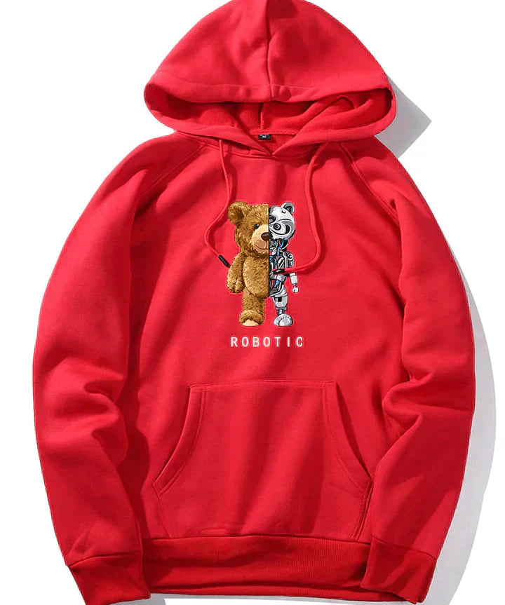 Tomáš – Sweatshirt com Capuz com Gráfico de Urso Robô