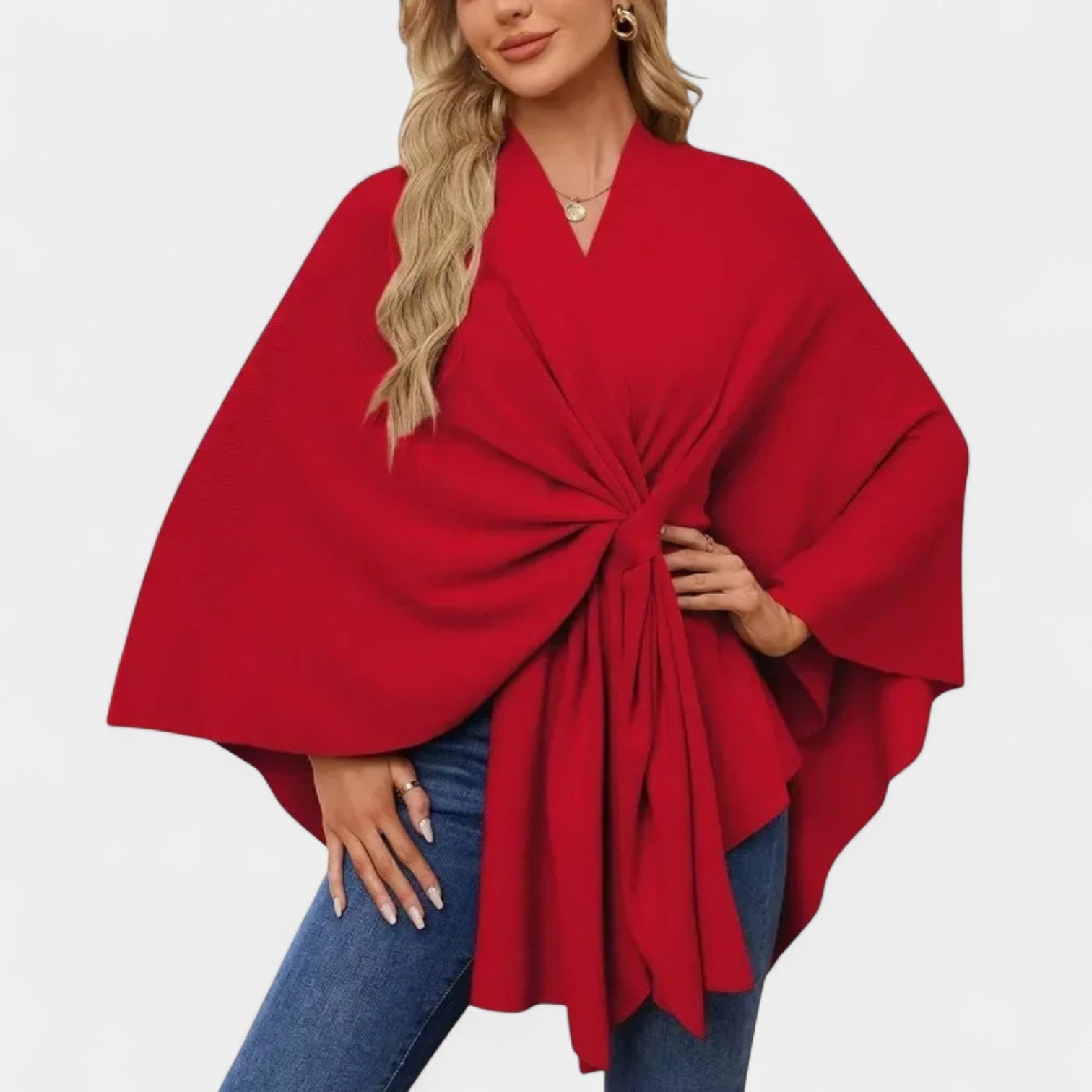 Daniela – Poncho elegante e fluido com nó