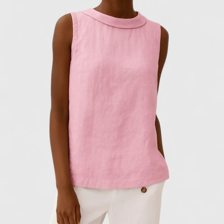 Natálie - Top elegante com gola alta