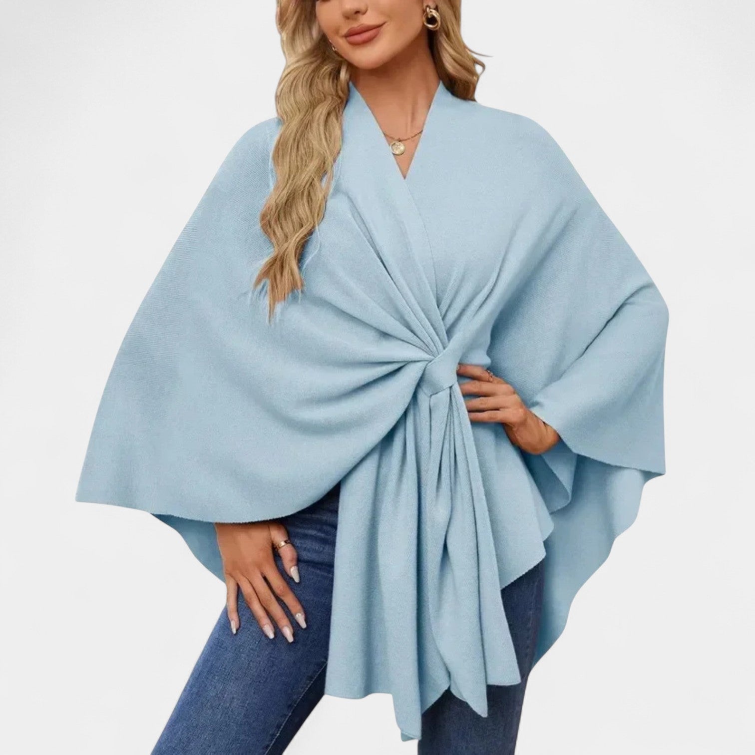 Daniela – Poncho elegante e fluido com nó