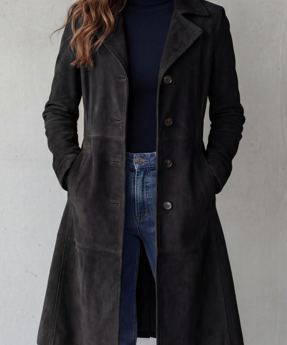 Delphine – Casaco longo de veludo vintage