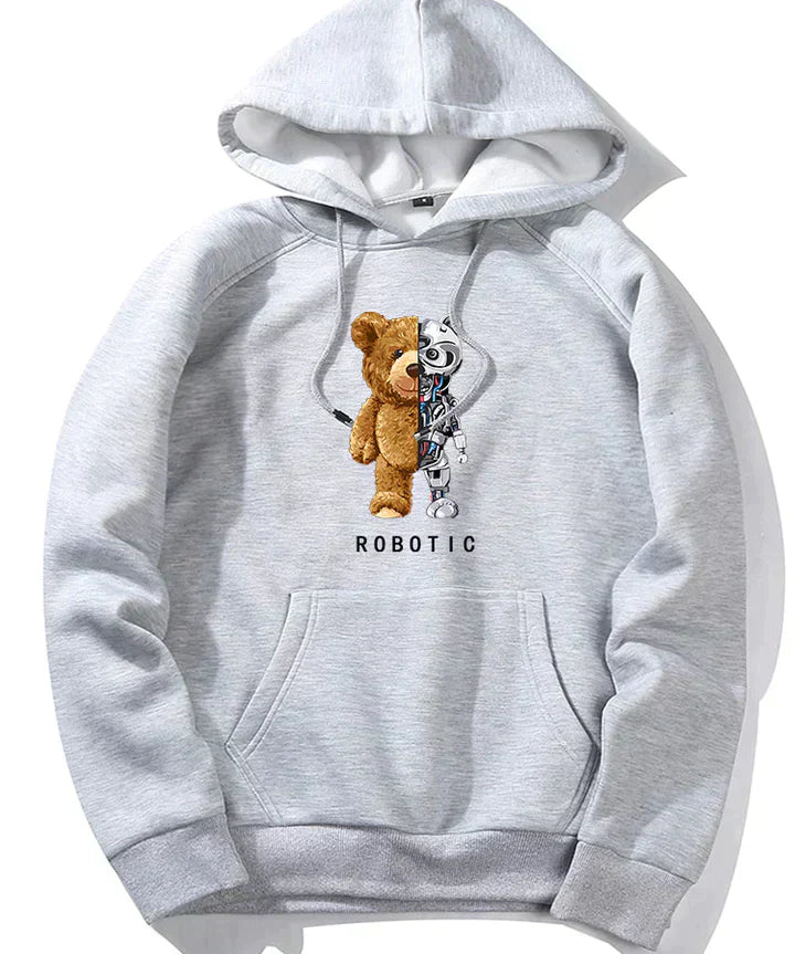 Tomáš – Sweatshirt com Capuz com Gráfico de Urso Robô