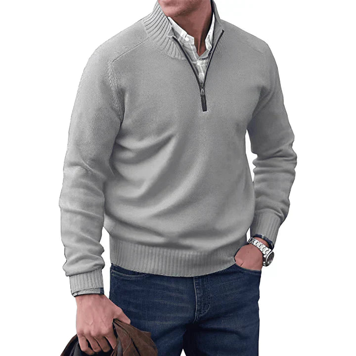Lukáš – Pullover Masculino com Meio Zíper