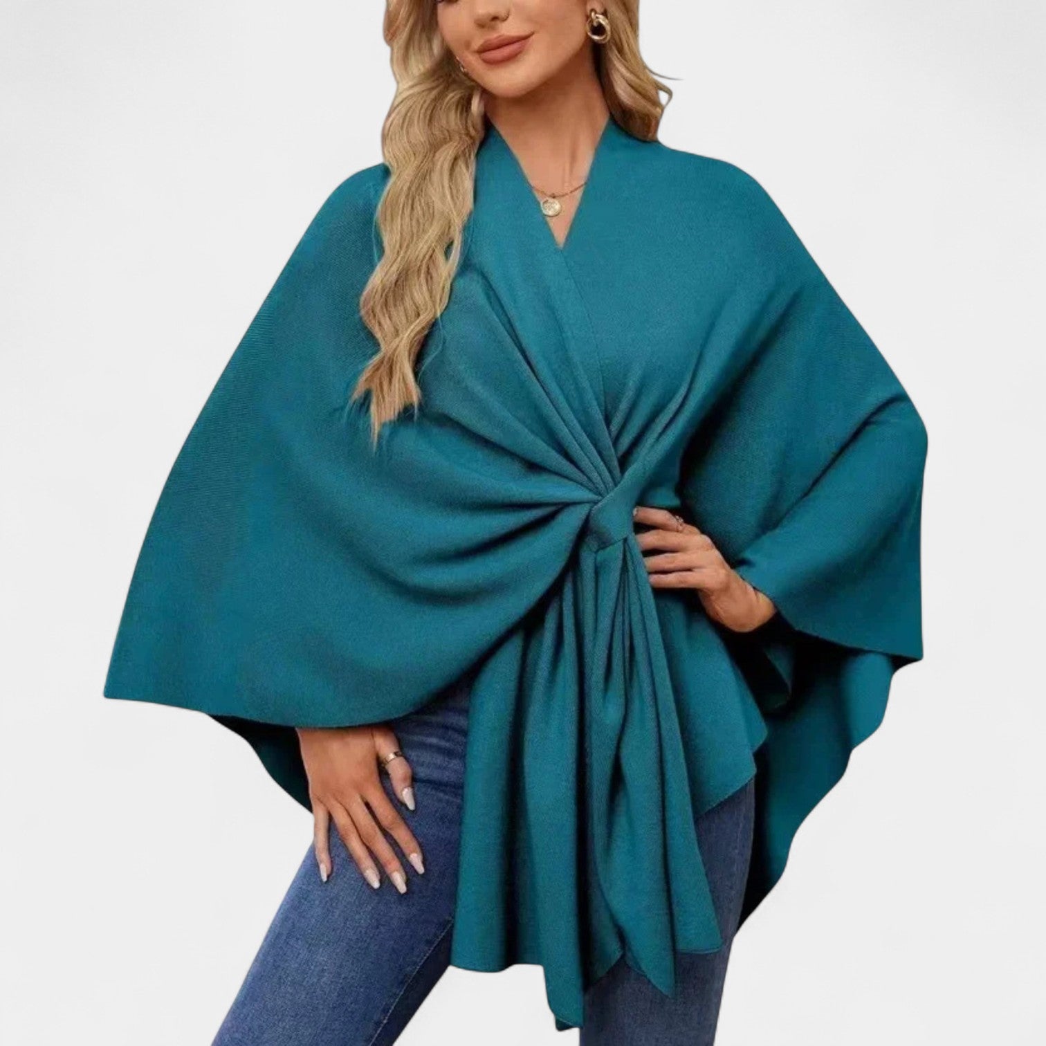 Daniela – Poncho elegante e fluido com nó