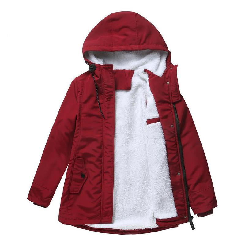 Anita - Casaco de Inverno Grosso com Capuz e Forro Almofadado para o Calor Inverno