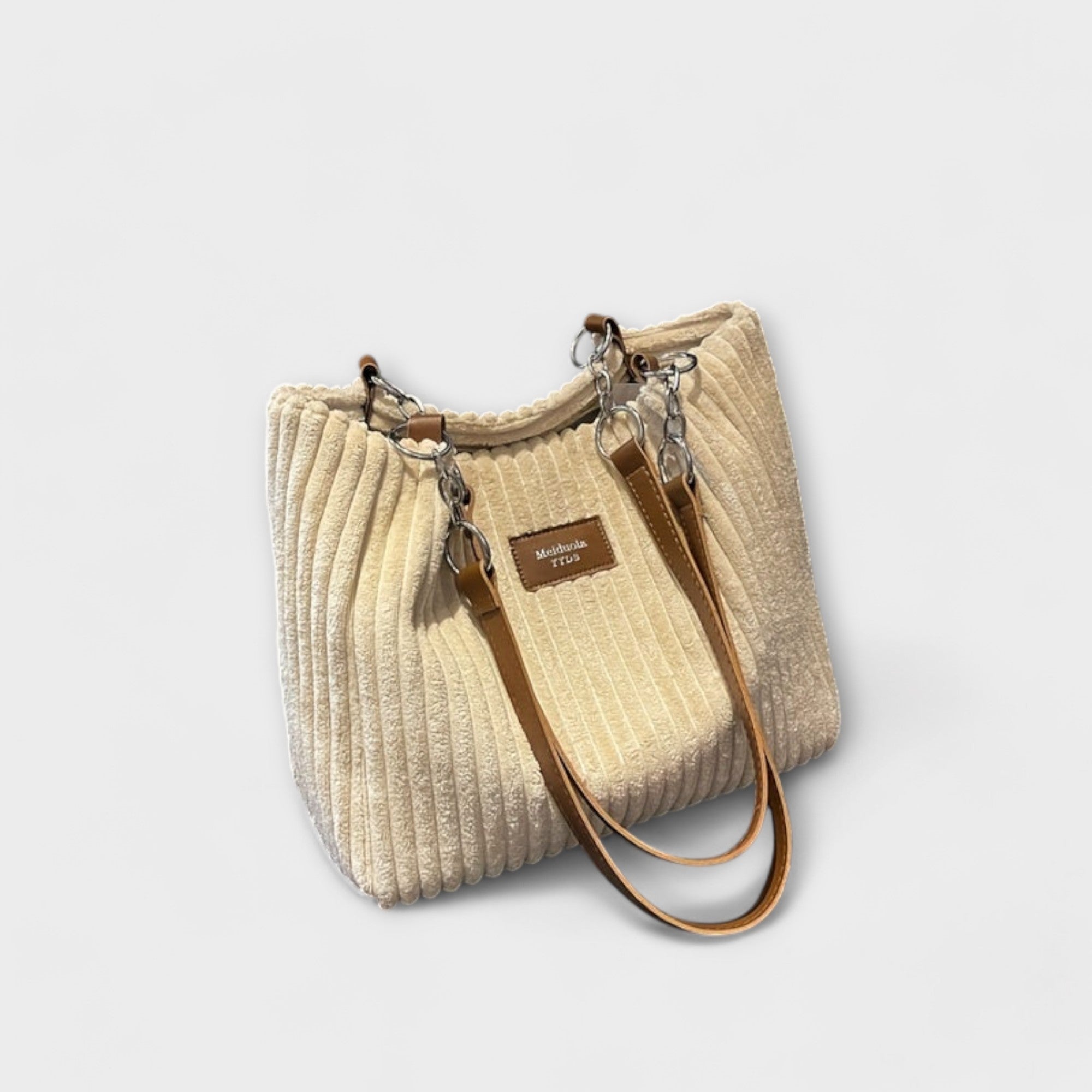 Cécile. - Bolsa de ombro em veludo cotelê