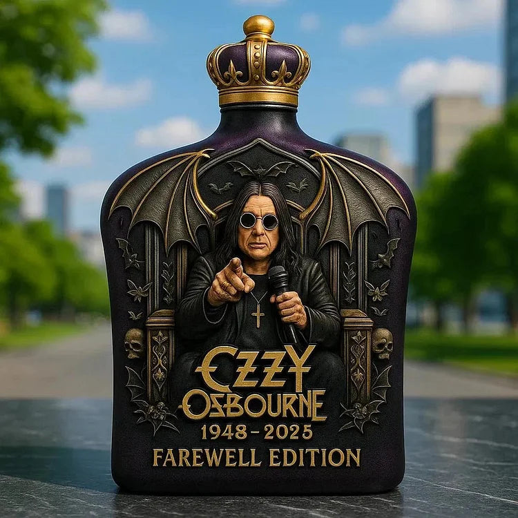 Edição limitada de garrafas de whisky Ozzy Osbourne em vidro embossado - 5