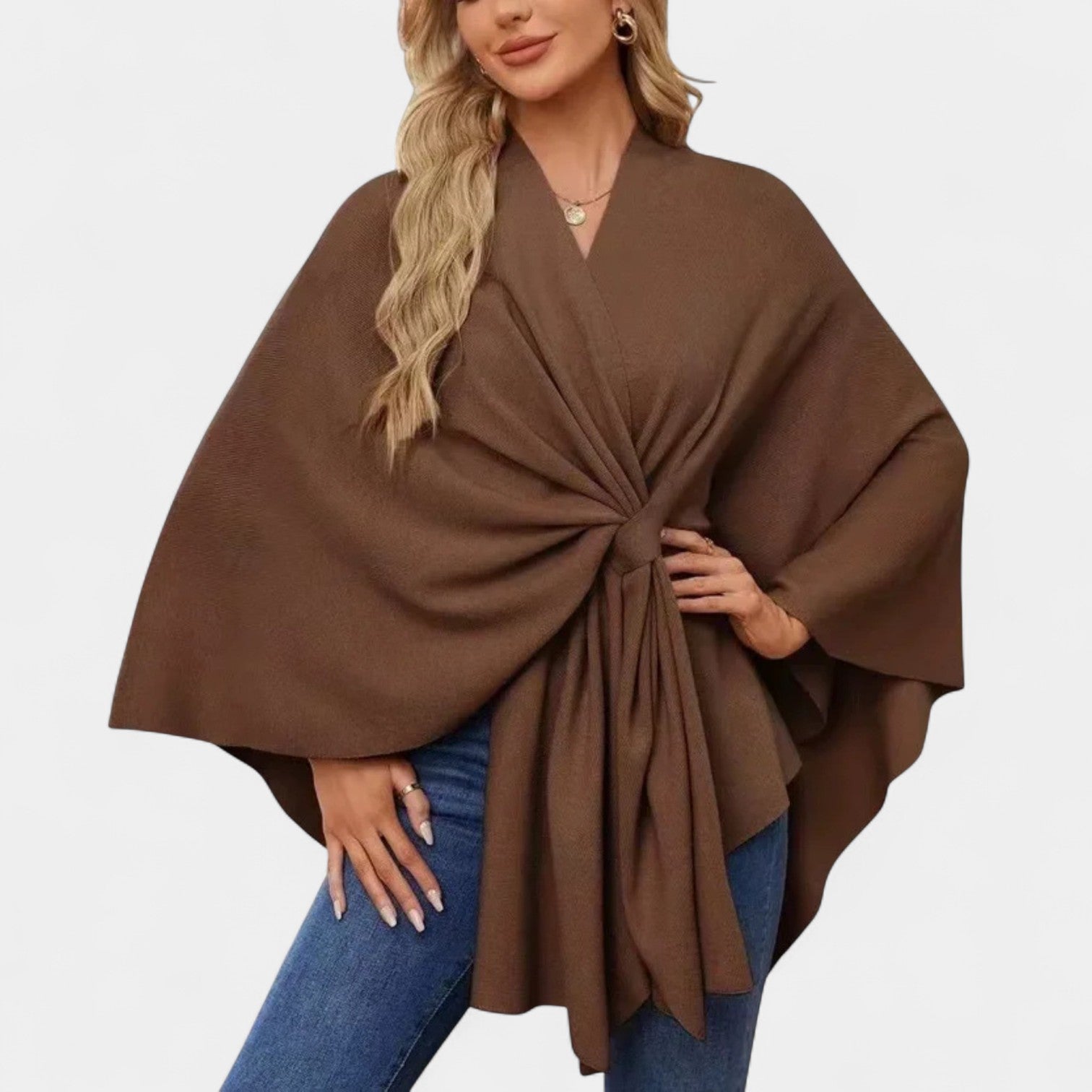 Daniela – Poncho elegante e fluido com nó