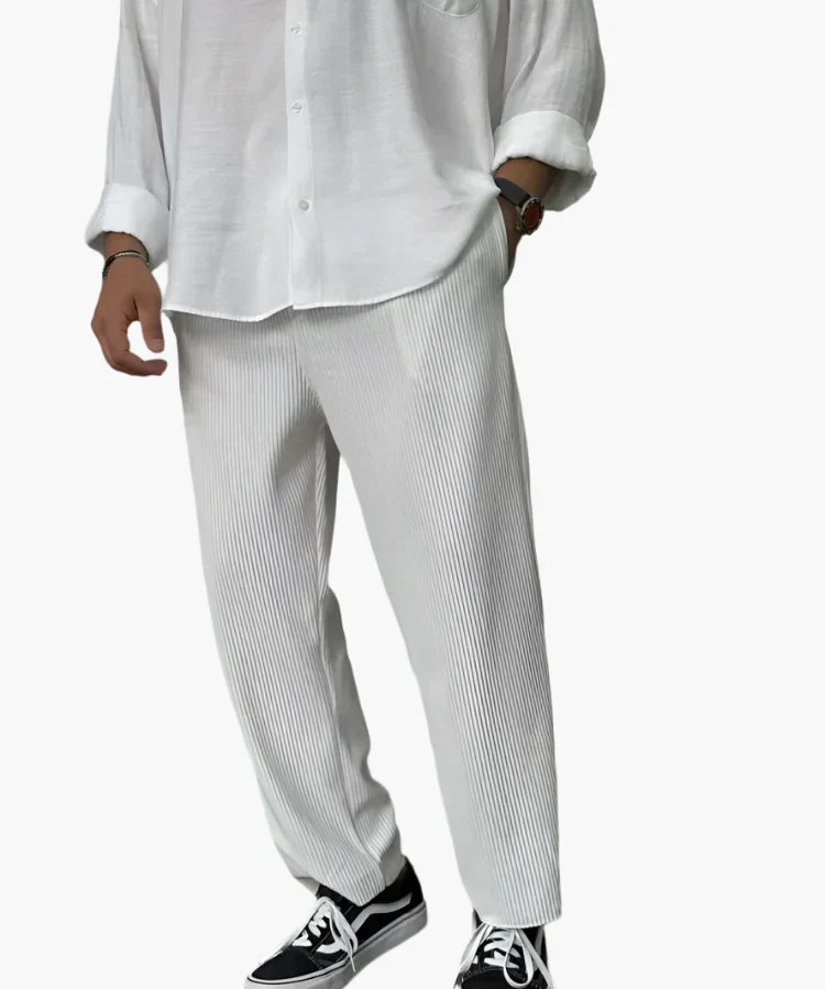 Tomáš – Calças Plissadas Relax Fit Masculinas – Estilo Elegante e Confortável para o Dia-a-Dia e Negócios