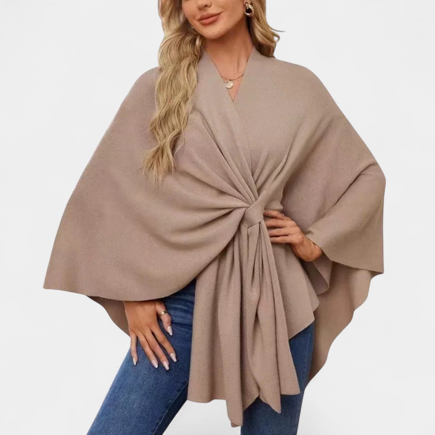 Daniela – Poncho elegante e fluido com nó