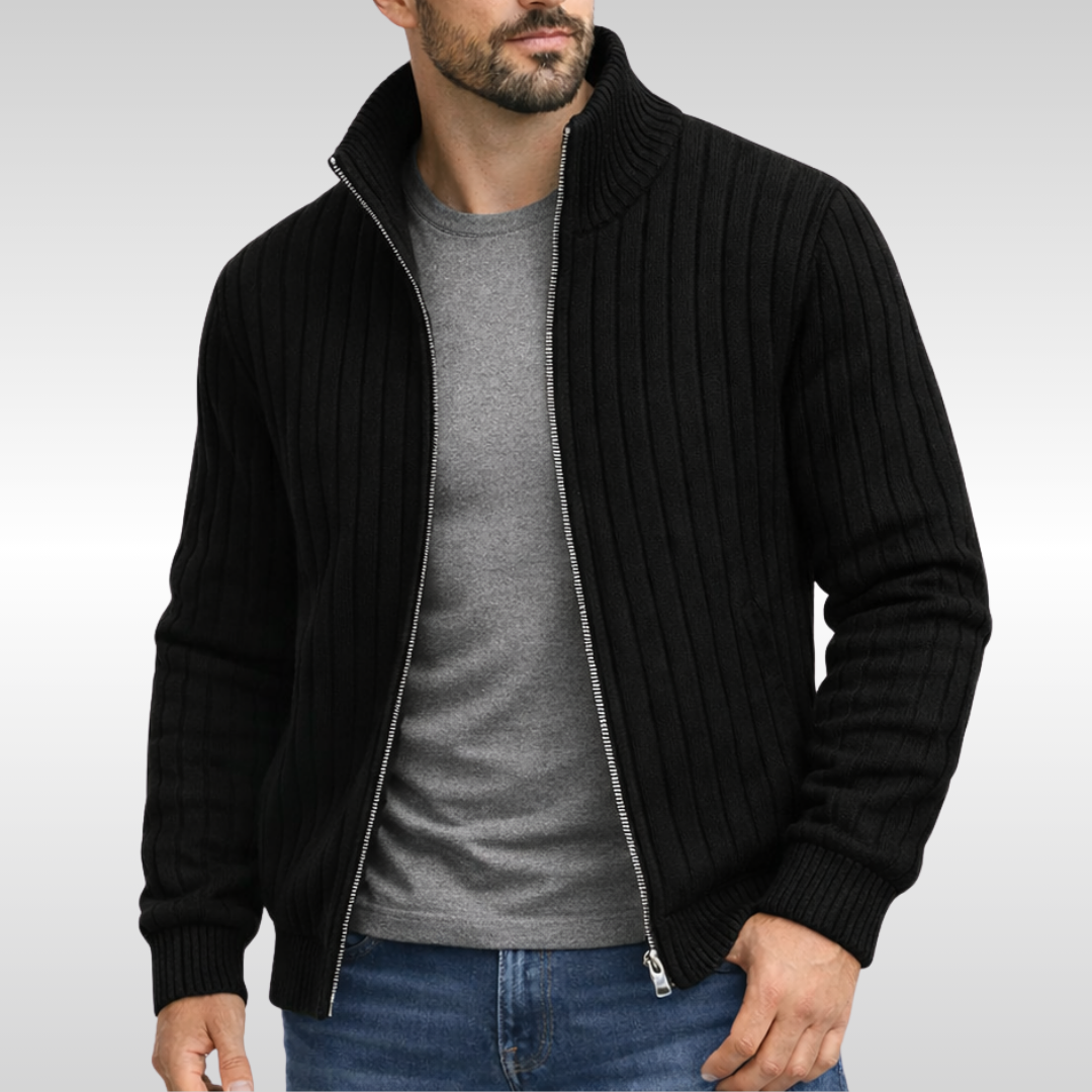 Tiberius™ – Cardigan elegante com fecho