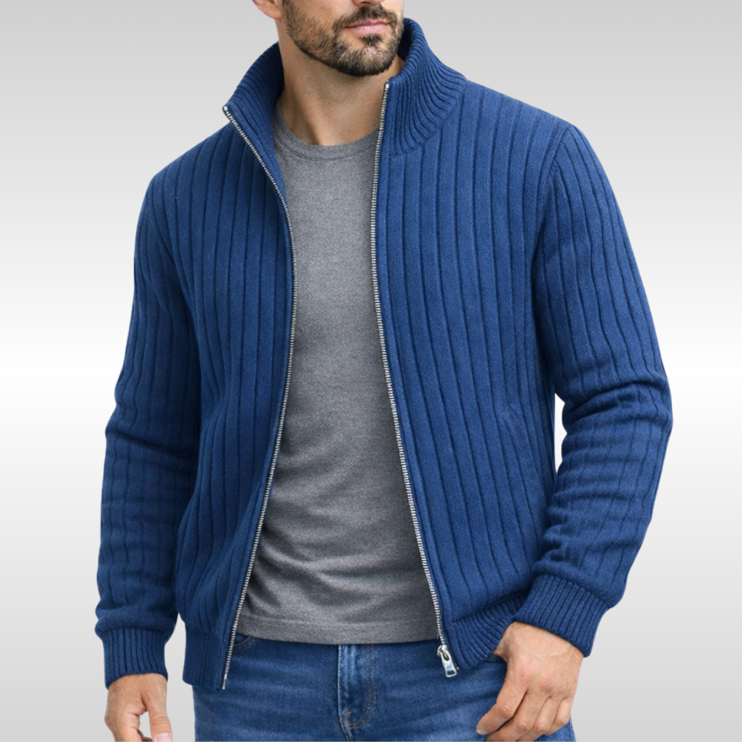 Tiberius™ – Cardigan elegante com fecho