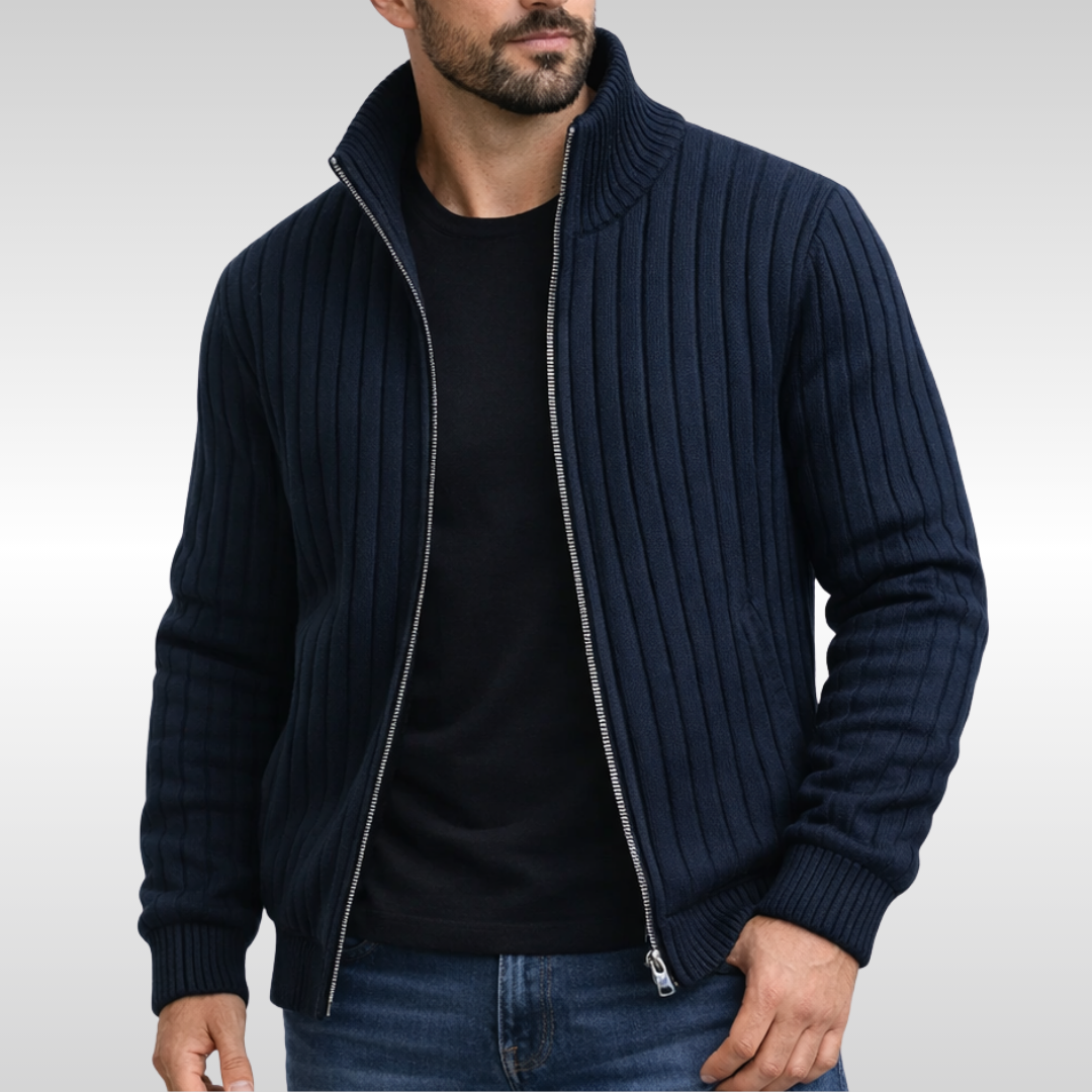 Tiberius™ – Cardigan elegante com fecho
