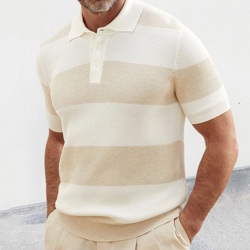 Tomáš – Camisa Polo Tricotada para Homem com Riscas