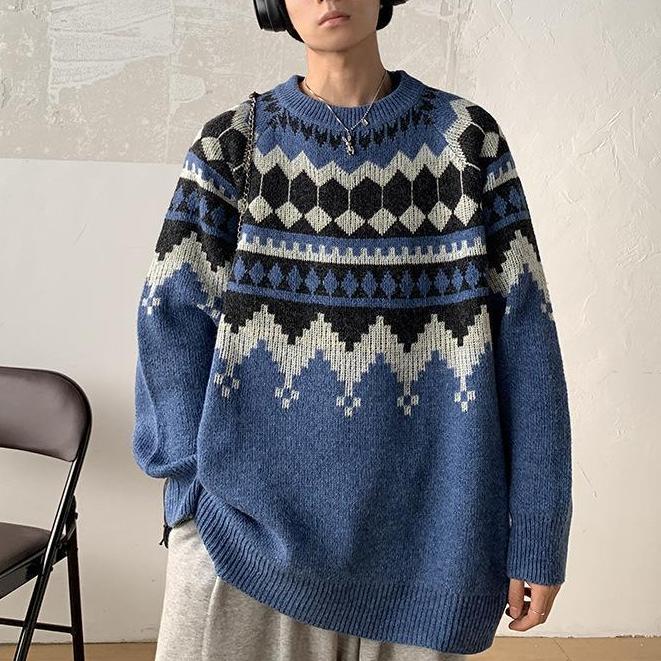 Martin – Sweater Vintage de Malha para Homens