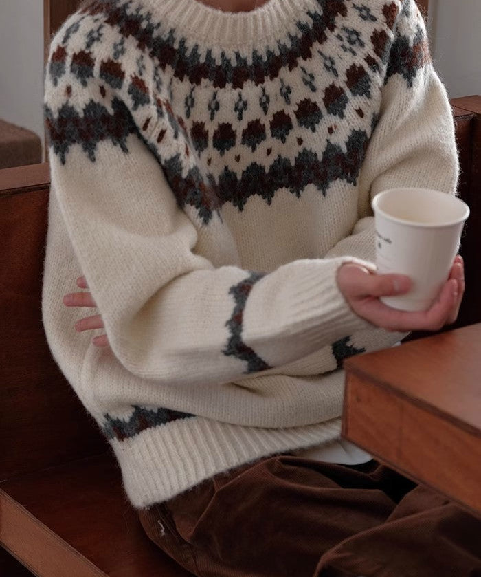 Tomáš – Sweater Vintage Redondo para Homens