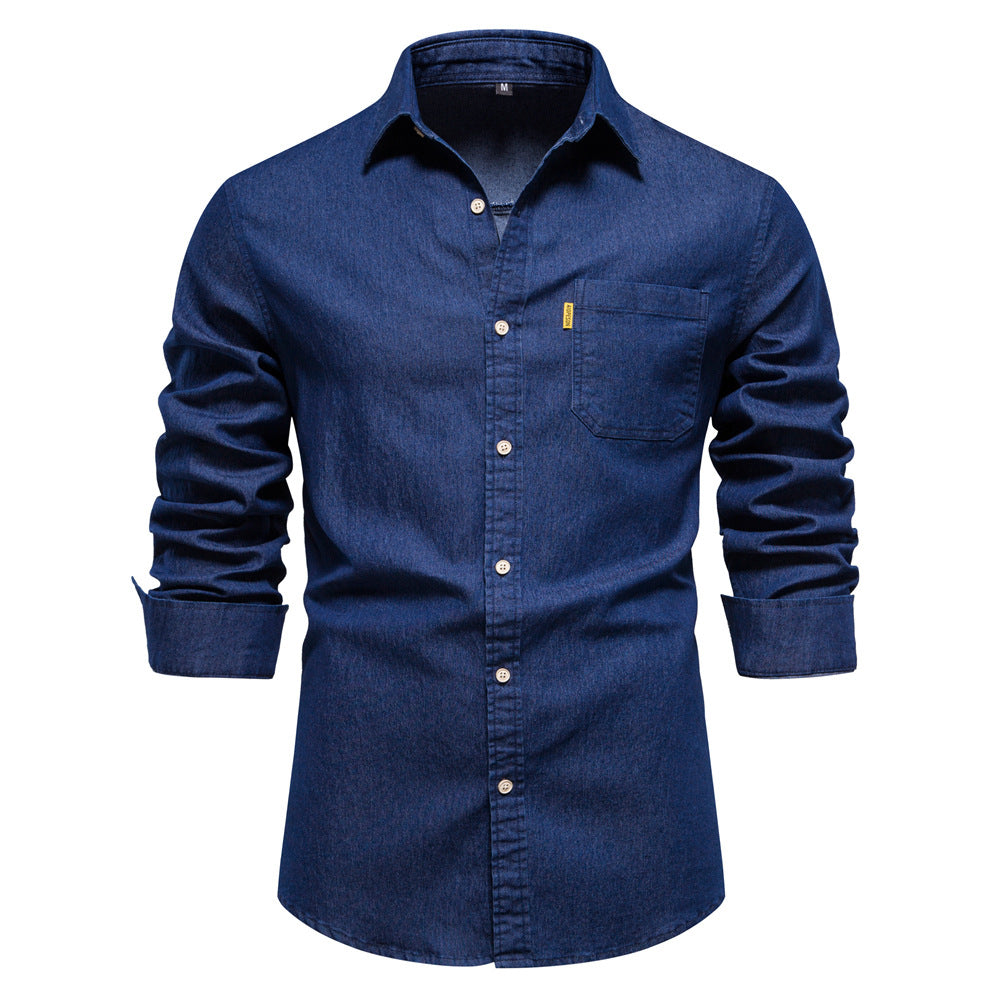 Tomáš – Camisa de Denim Masculina com Mangas Longas