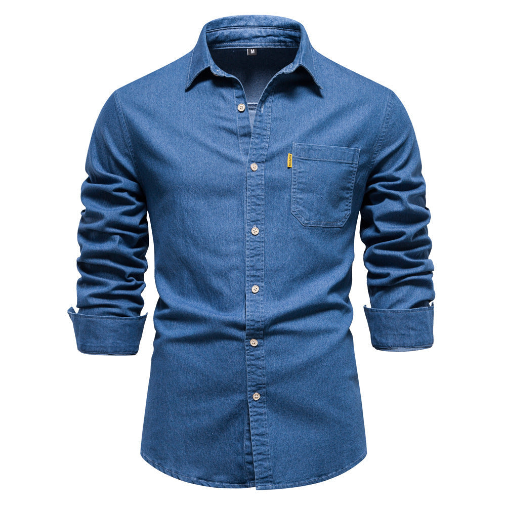 Tomáš – Camisa de Denim Masculina com Mangas Longas