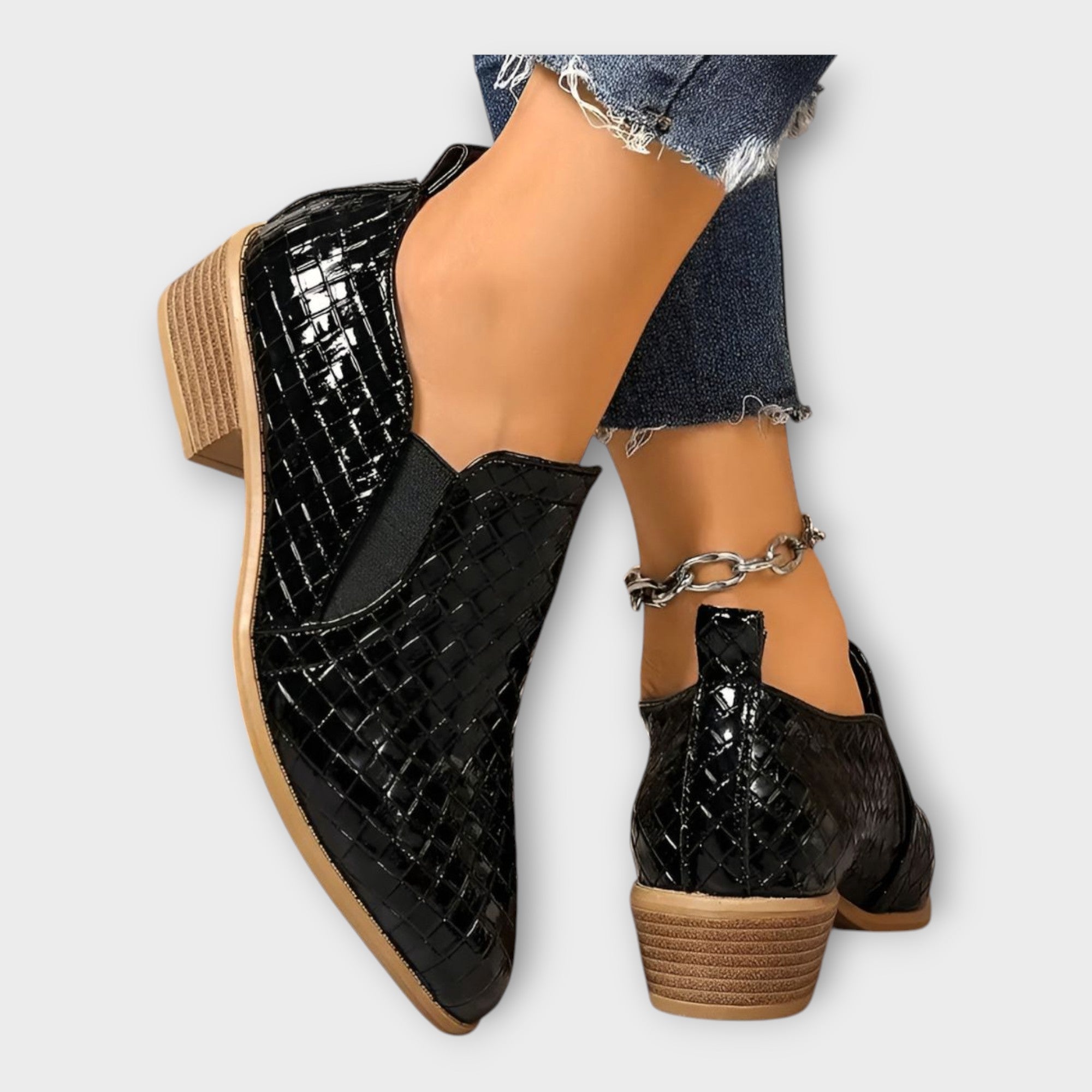 Veronika – Sapatos Slip-On Elegantes com Salto Baixo