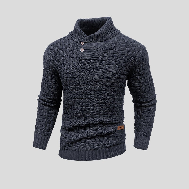 Tomáš – Pulôver Tricotado com Gola Polo para Homens
