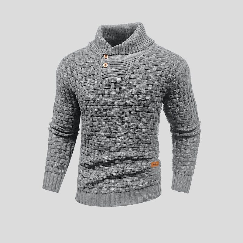 Tomáš – Pulôver Tricotado com Gola Polo para Homens