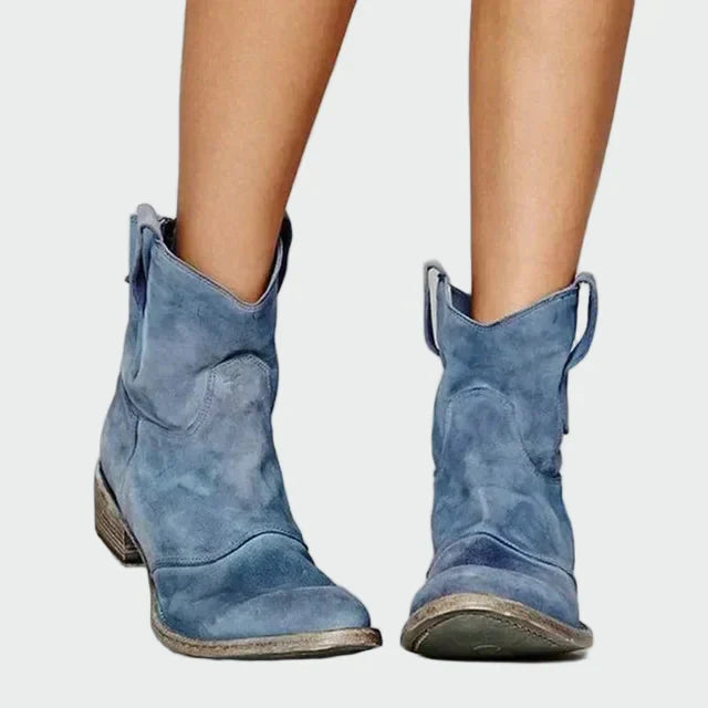 Adéla – Botas Cowboy Retro de Cano Baixo