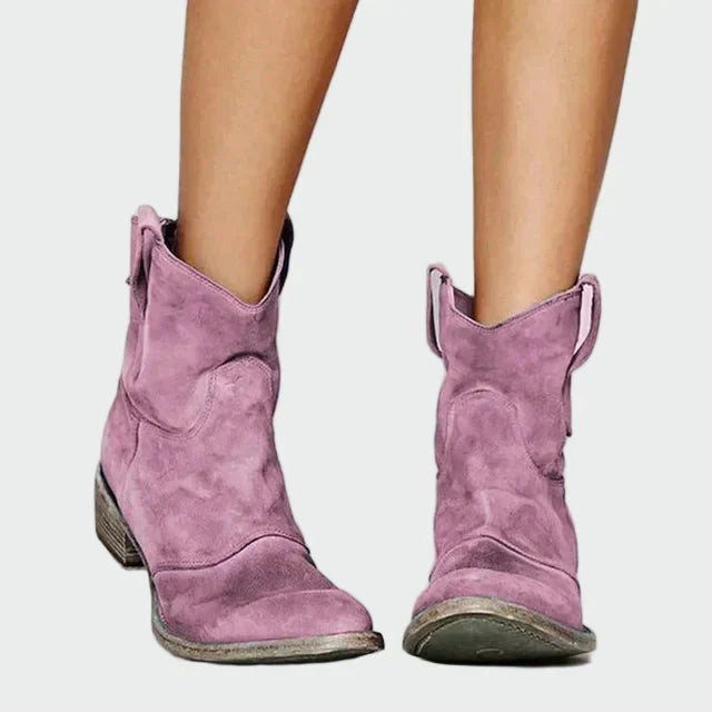 Adéla – Botas Cowboy Retro de Cano Baixo