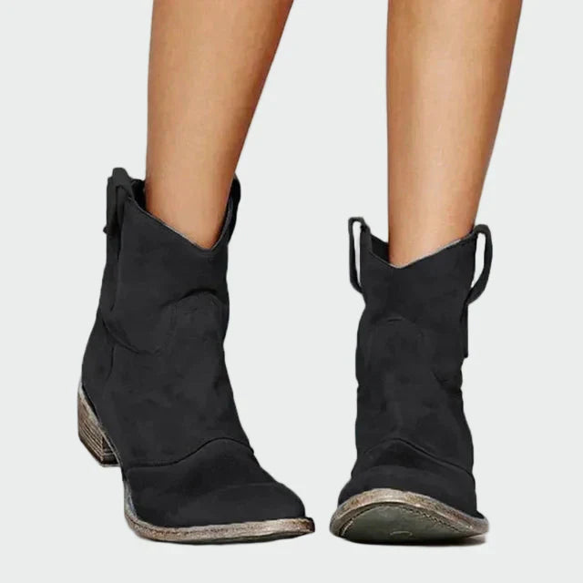 Adéla – Botas Cowboy Retro de Cano Baixo