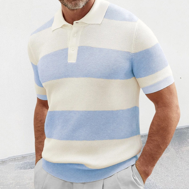 Tomáš – Camisa Polo Tricotada para Homem com Riscas