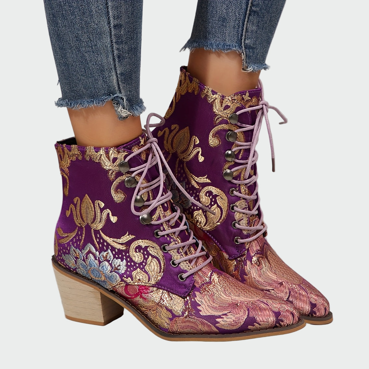Sapatos de couro com flores