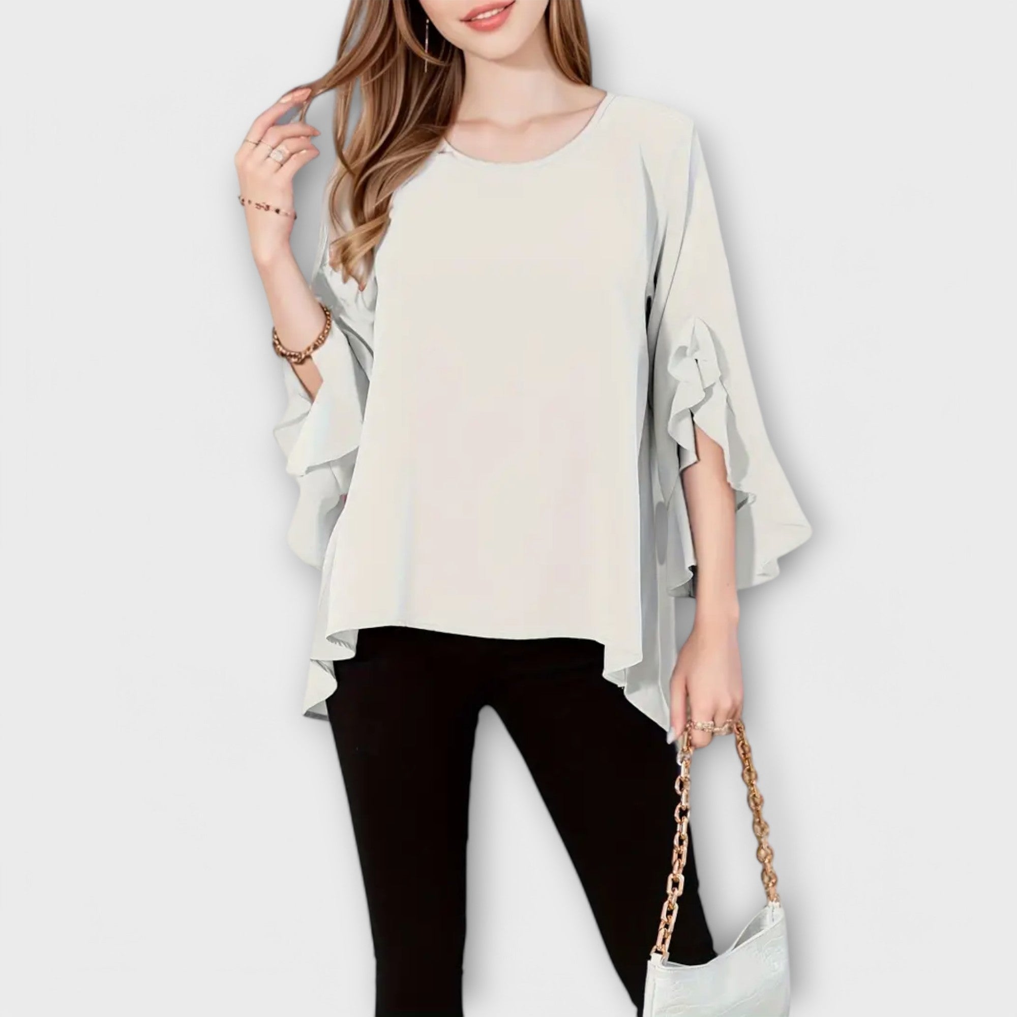 Aria - Blusa de primavera perfeita com decote redondo