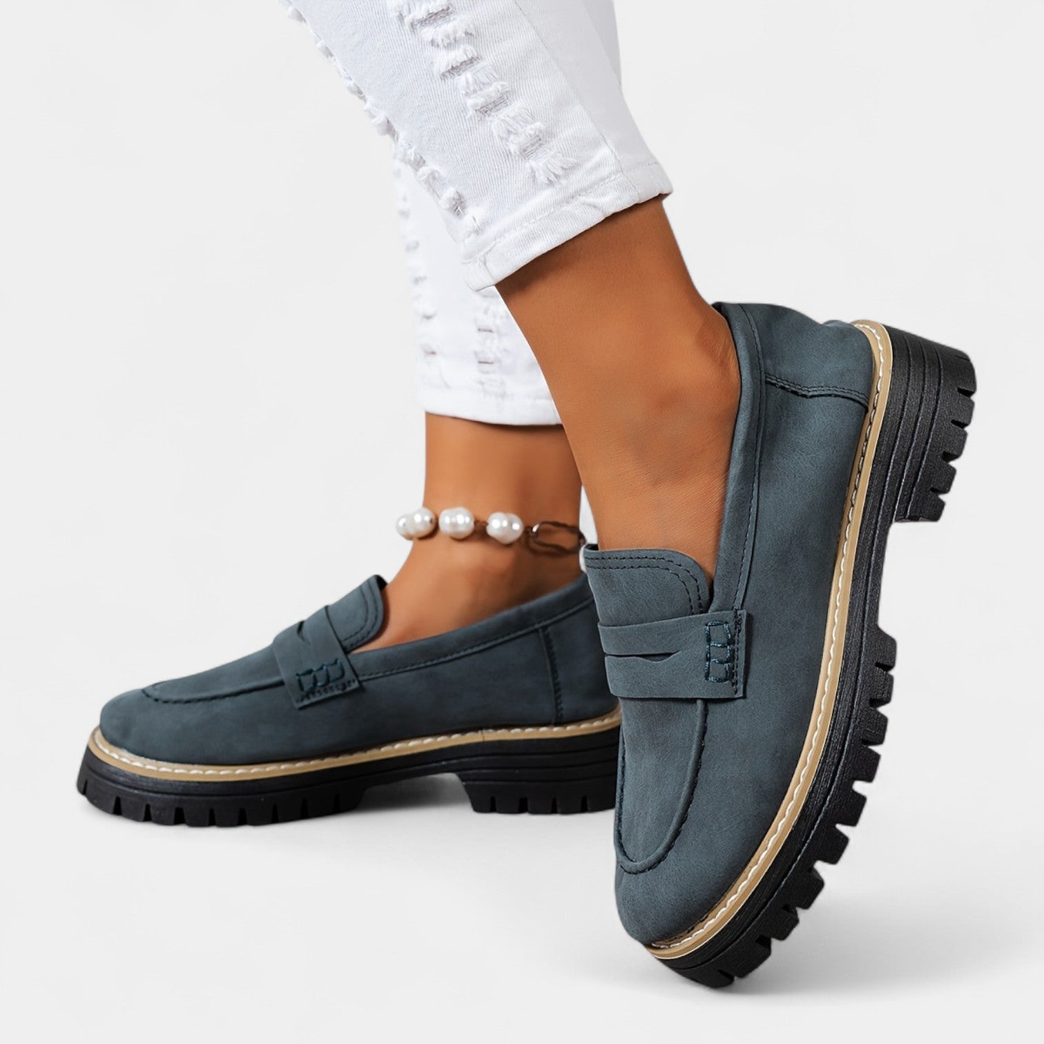 Michaela – Mocassins com sola robusta