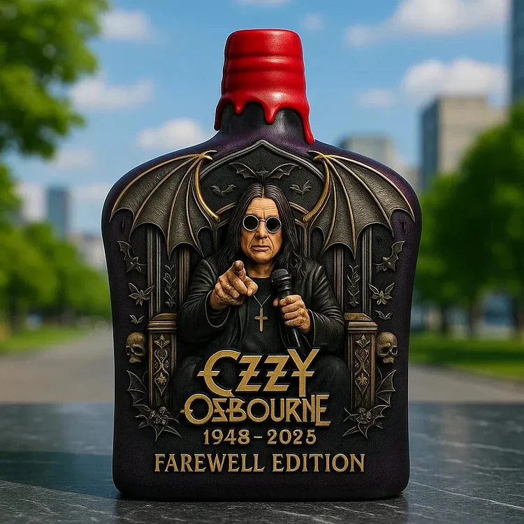 Edição limitada de garrafas de whisky Ozzy Osbourne em vidro embossado - 5