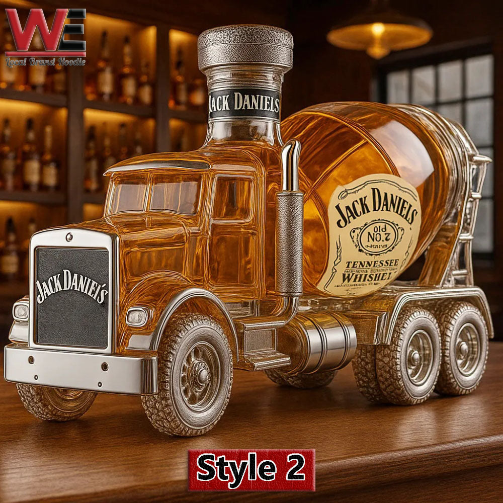 Garrafão de whisky em forma de betoneira