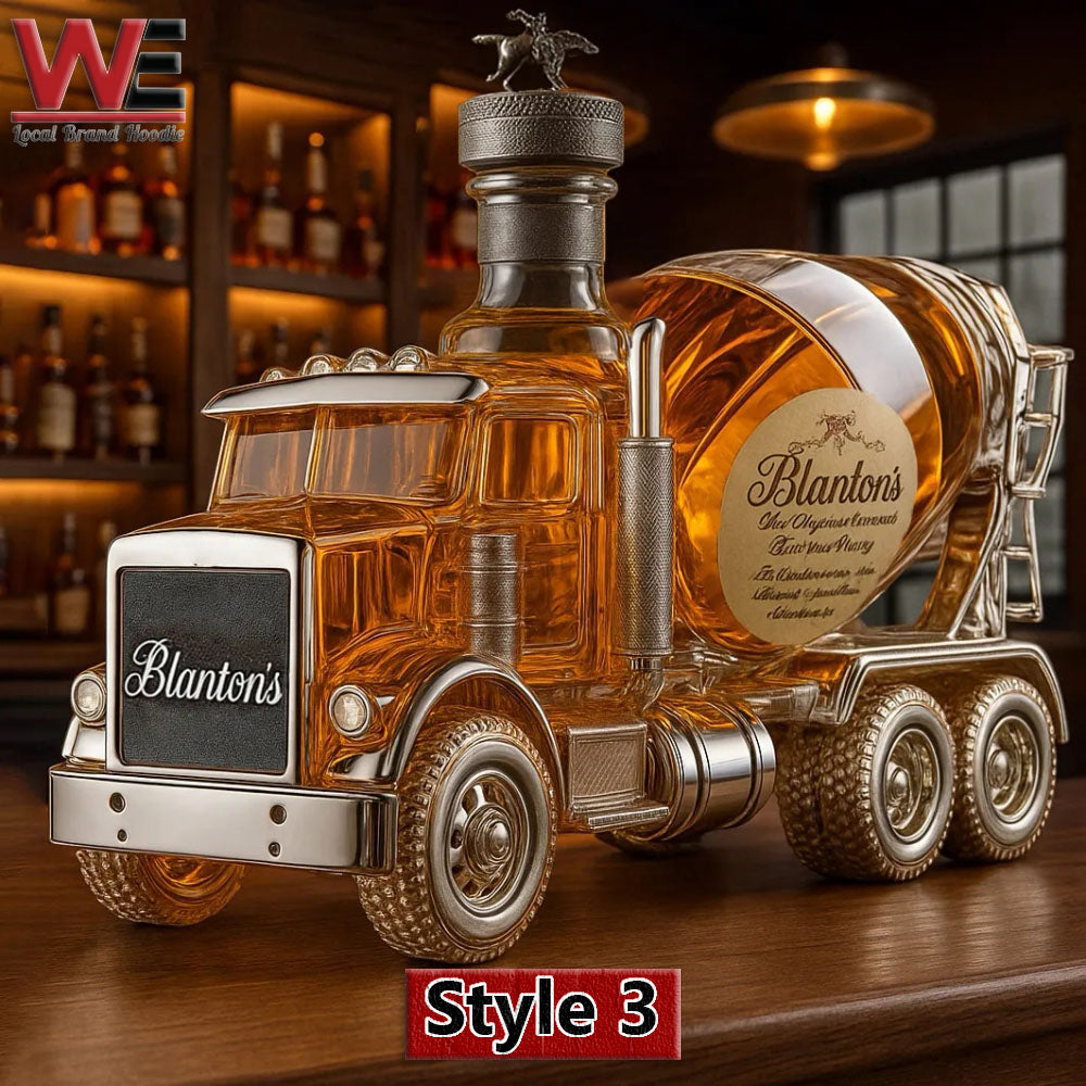 Garrafão de whisky em forma de betoneira
