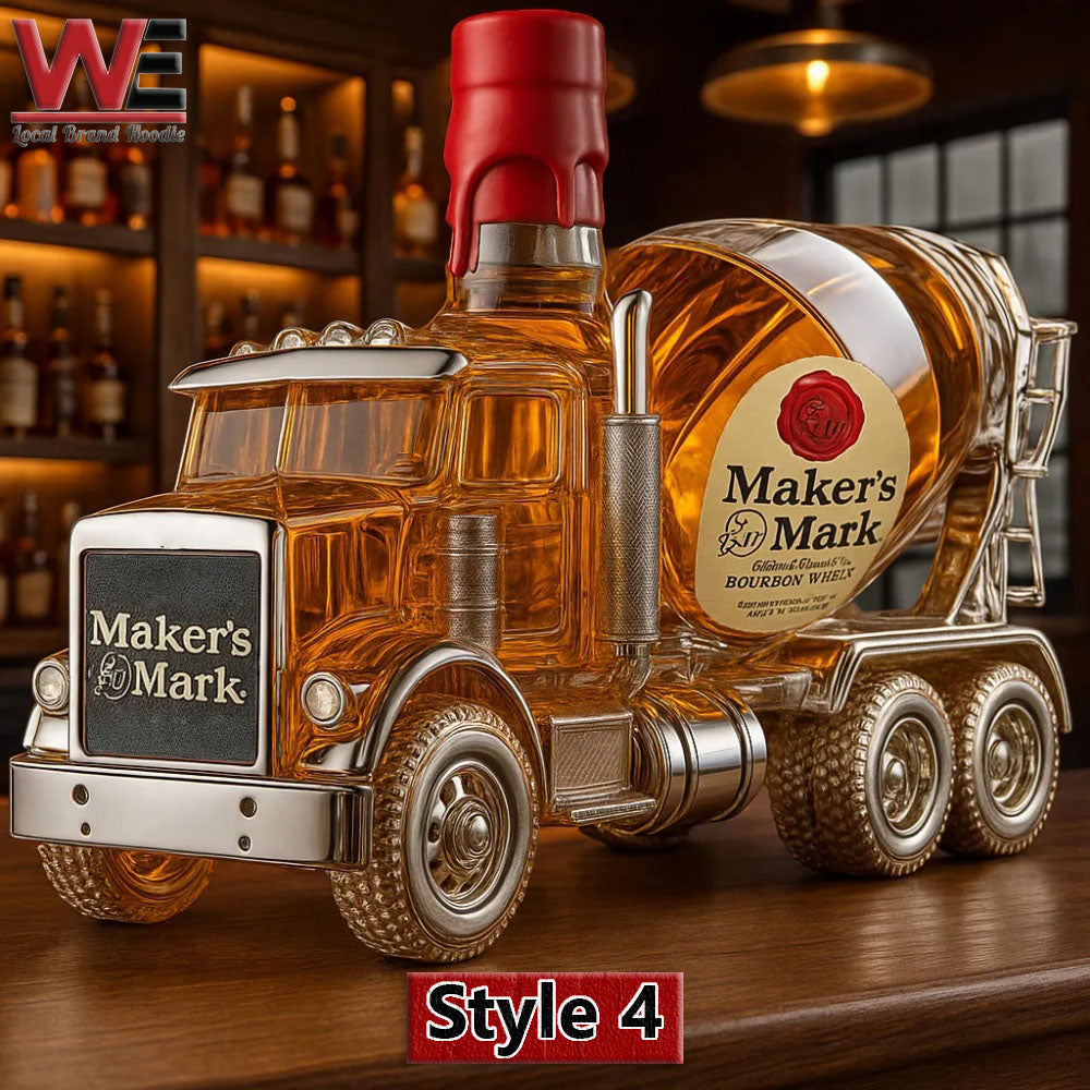 Garrafão de whisky em forma de betoneira