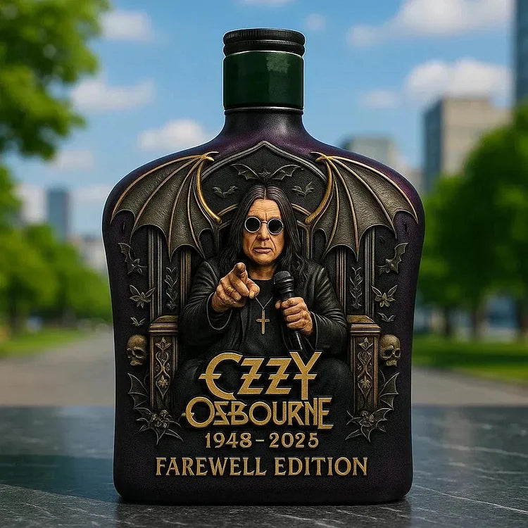 Edição limitada de garrafas de whisky Ozzy Osbourne em vidro embossado - 5
