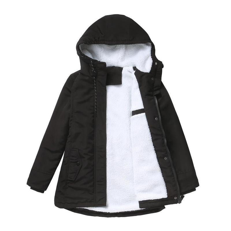 Anita - Casaco de Inverno Grosso com Capuz e Forro Almofadado para o Calor Inverno