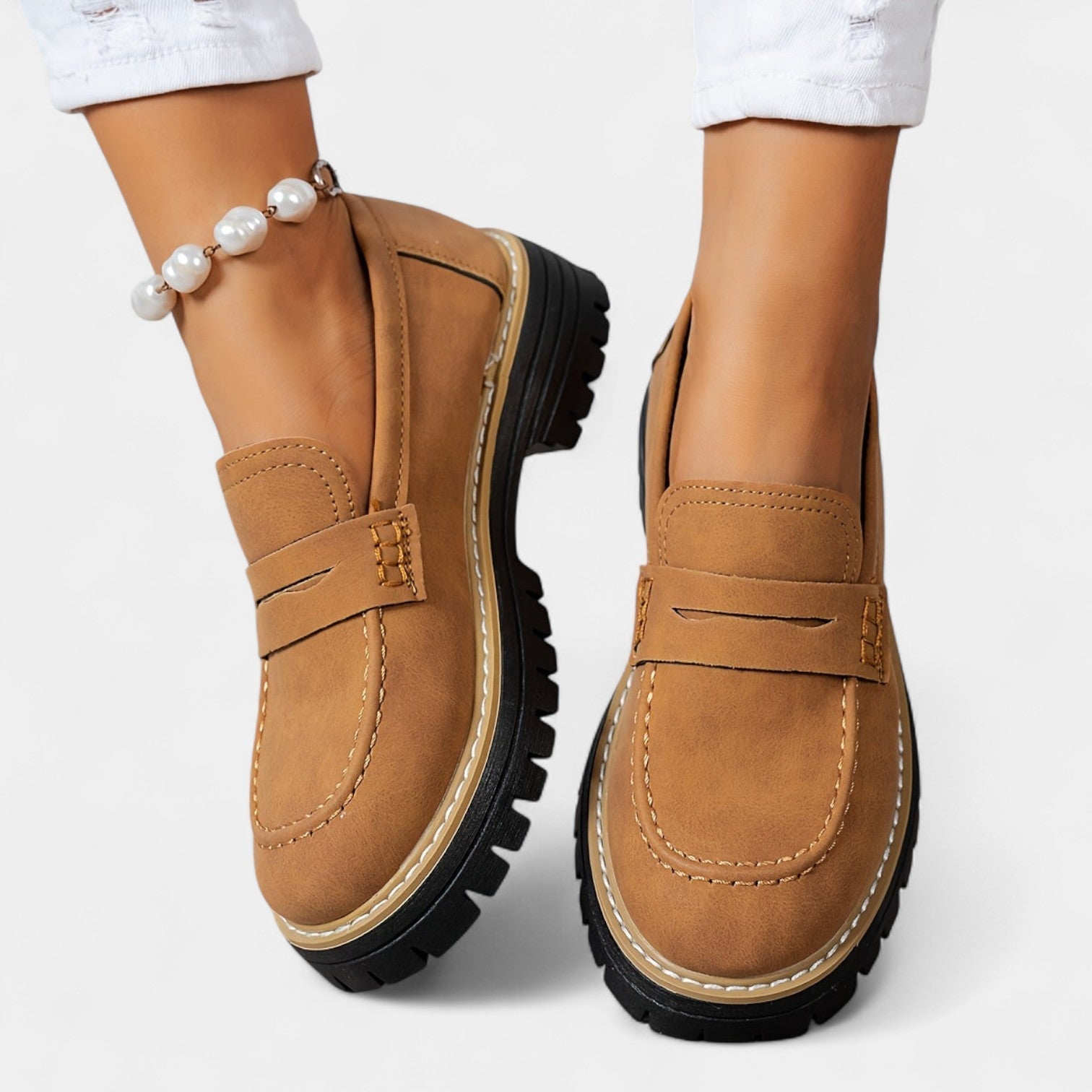 Michaela – Mocassins com sola robusta