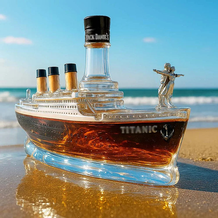 Garrafas de whisky românticas em forma de barco