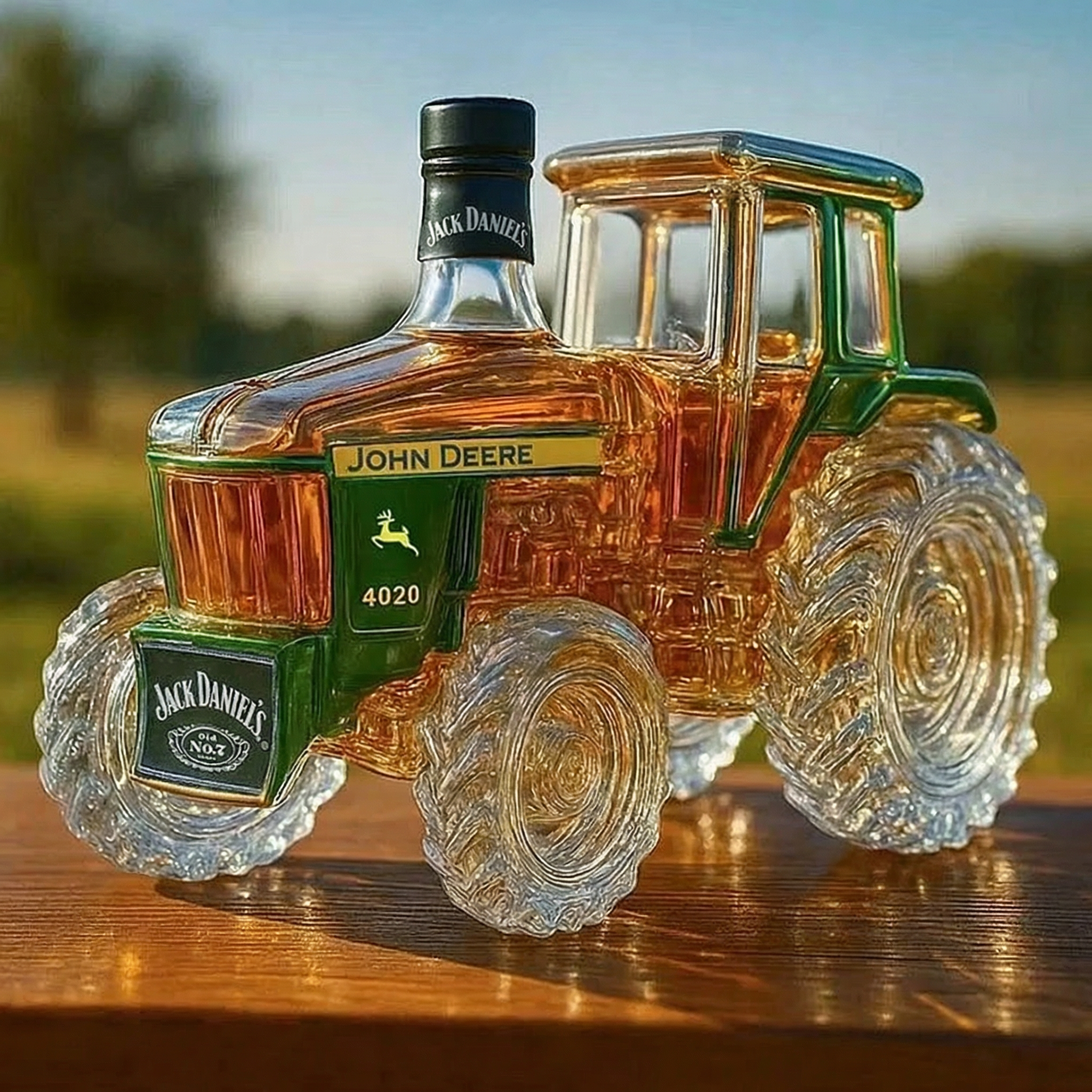 4020 Garrafa de Whisky de Vidro Traktor